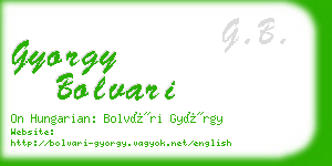 gyorgy bolvari business card